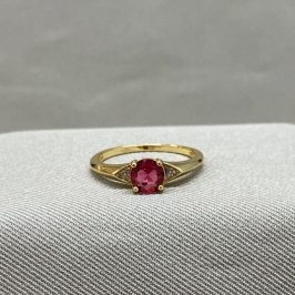 ANEL COM ZIRCONIA REDONDA ROSA