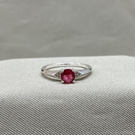 ANEL COM ZIRCONIA REDONDA ROSA