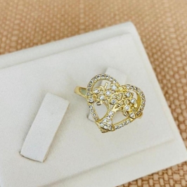 ANEL CORAÇÃO ARVORE DA VIDA CRAVEJADO