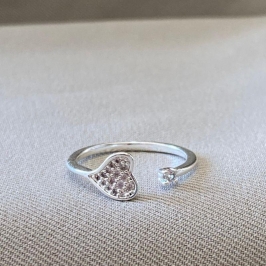 ANEL CORAÇÃO COM ZIRCONIA REGULAVEL