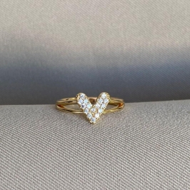 ANEL CORAÇÃO CRAVEJADO