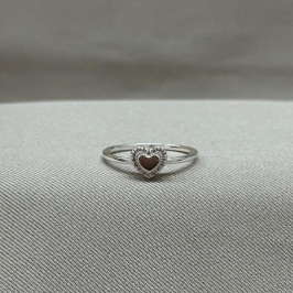 ANEL CORAÇÃO CRAVEJADO/LISO