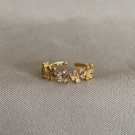 ANEL FLORES COM ZIRCÔNIA