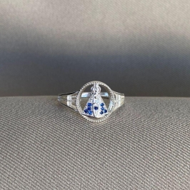 ANEL NS APARECIDA CRAVEJADA AZUL