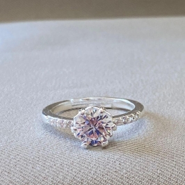 ANEL SOLITARIO CRAVEJADO REGULAVEL