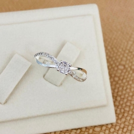 ANEL SOLITARIO FILA LISA E CRAVEJADA