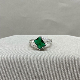 ANEL ZIRCONIA QUADRADA ESMERALDA