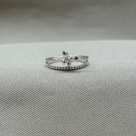 ANEL ZIRCONIAS COM BORBOLETA LISA