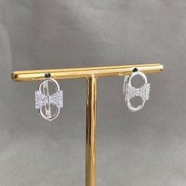 BRINCO ARGOLA COM LAÇO CRAVEJADO