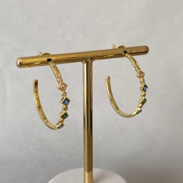 BRINCO ARGOLA COM ZIRCONIA COLORS