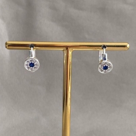 BRINCO ARGOLINHA COM ZIRCONIAS CRISTAL E AZUL