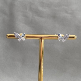 BRINCO BORBOLETA COM ZIRCONIA