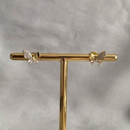 BRINCO BORBOLETA COM ZIRCONIA