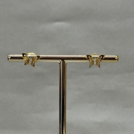 BRINCO BORBOLETA COM ZIRCONIA NO MEIO