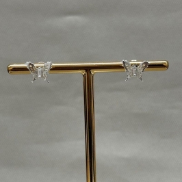 BRINCO BORBOLETA COM ZIRCONIA NO MEIO