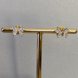 BRINCO BORBOLETA COM ZIRCONIAS