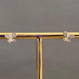 BRINCO BORBOLETA CRAVEJADA