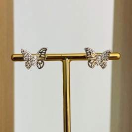 BRINCO BORBOLETA CRAVEJADA