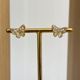 BRINCO BORBOLETA ZIRCONIA