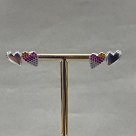 BRINCO CORAÇÃO CRAVEJADO COLORS E LISO