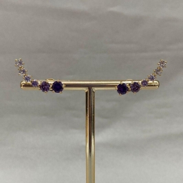 BRINCO EAR CUFF COM ZIRCONIAS ROXAS