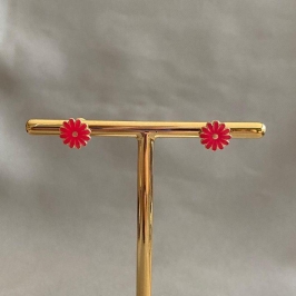 BRINCO INFANTIL FLOR ROSA RESINADO