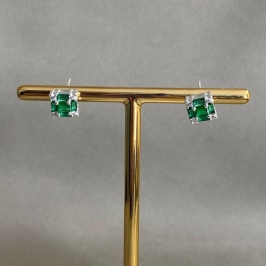 BRINCO QUADRADO ZIRCÔNIA VERDE