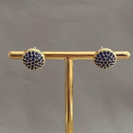 BRINCO REDONDO CRAVEJADO AZUL