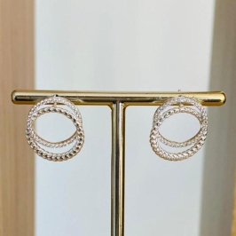 BRINCO REDONDO DUPLO CRAVEJADO E LISO