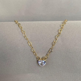 CHOCKER ELOS CORAÇÃO COM PING CORAÇÃO CRISTAL