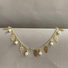 CHOCKER MÃO DE FATIMA COM PEROLA