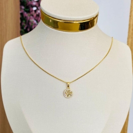 COLAR ARVORE DA VIDA CRAVEJADA