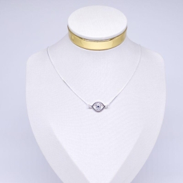 COLAR BIPARTIDA COM OLHO GREGO CRAVEJADO