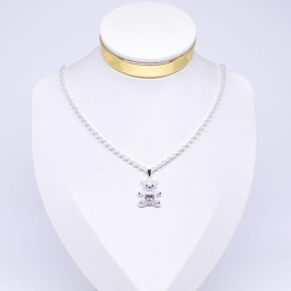 COLAR CADEADO COM URSO CRAVEJADO