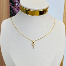 COLAR CHAVE COM ZIRCONIA