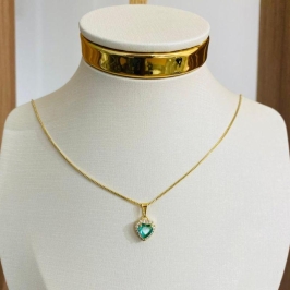 COLAR CORAÇÃO CRAVEJADO