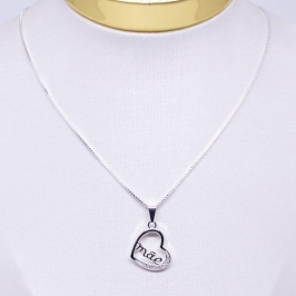 COLAR CORAÇÃO MÃE CRAVEJADO