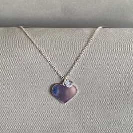 COLAR ELO CADEADO PONTO DE LUZ E PINGENTE CORAÇÃO