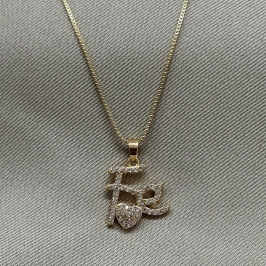 COLAR FÉ CORAÇÃO CRAVEJADO