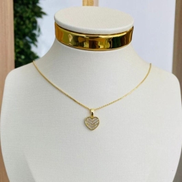 COLAR INFANTIL CORAÇÃO CRAVEJADO