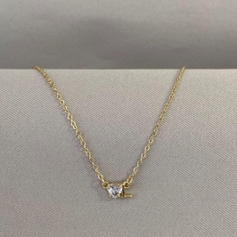 COLAR LETRA L COM CORAÇÃO ZIRCONIA