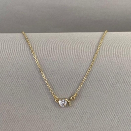 COLAR LETRA Y COM CORAÇÃO ZIRCONIA