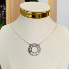 COLAR MANDALA MÃE TE AMO 3 CORAÇÕES