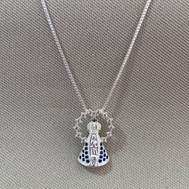 COLAR N.S APARECIDA CRAVEJADA COM COROA DE ZIRCONIAS