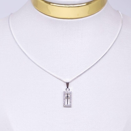 COLAR PING CRUZ LISA CRAVEJADO EM VOLTA