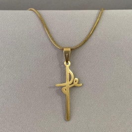 COLAR RABO DE RATO COM PINGENTE FÉ