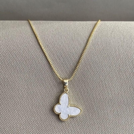 COLAR VENEZIANA BORBOLETA MADRE PEROLA