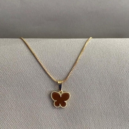 COLAR VENEZIANA BORBOLETA MARROM