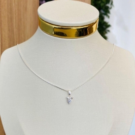 COLAR ZIRCONIA COM LAÇO