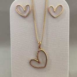 CONJUNTO CORAÇÃO MADRE PEROLA